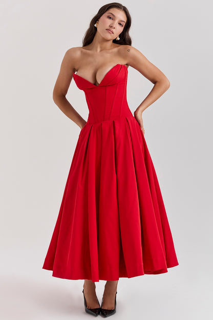 Milady Strapless Midi Dress